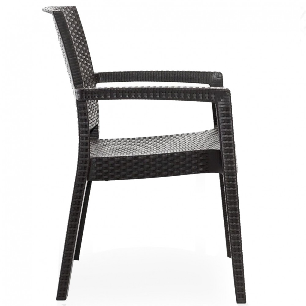 Πολυθρόνα Monaco Πολυπροπυλένιου Rattan  MNC-01 Μαύρο 58x55x87cm