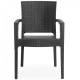Πολυθρόνα Monaco Πολυπροπυλένιου Rattan  MNC-01 Μαύρο 58x55x87cm