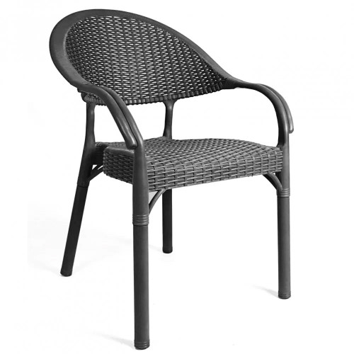 Πολυθρόνα Napoli Πολυπροπυλένιου Rattan  NPL-03 Ανθρακί 58x56x84cm
