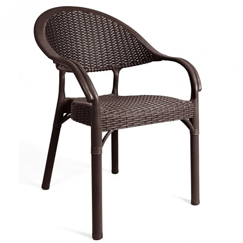 Πολυθρόνα Napoli Πολυπροπυλένιο Rattan NPL-02 Καφέ 58x56x84cm
