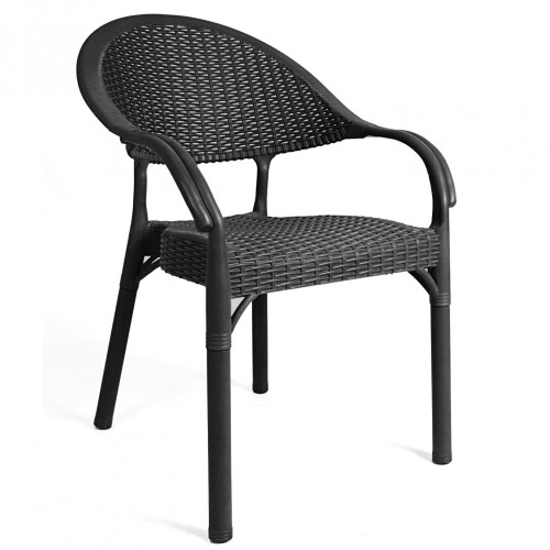 Πολυθρόνα Napoli Πολυπροπυλένιου Rattan NPL-01 Μαύρο 58x56x84cm
