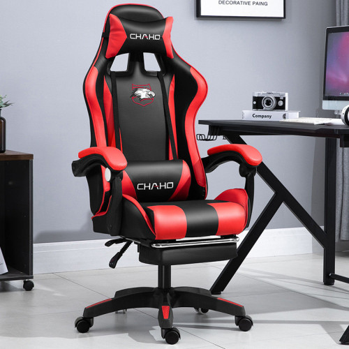 Καρέκλα γραφείου Gaming Δερματίνης με ανάκληση και υποπόδιο Κόκκινο GMC-RED