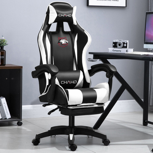 Καρέκλα γραφείου Gaming Δερματίνης με ανάκληση και υποπόδιο Λευκό GMC-WHITE
