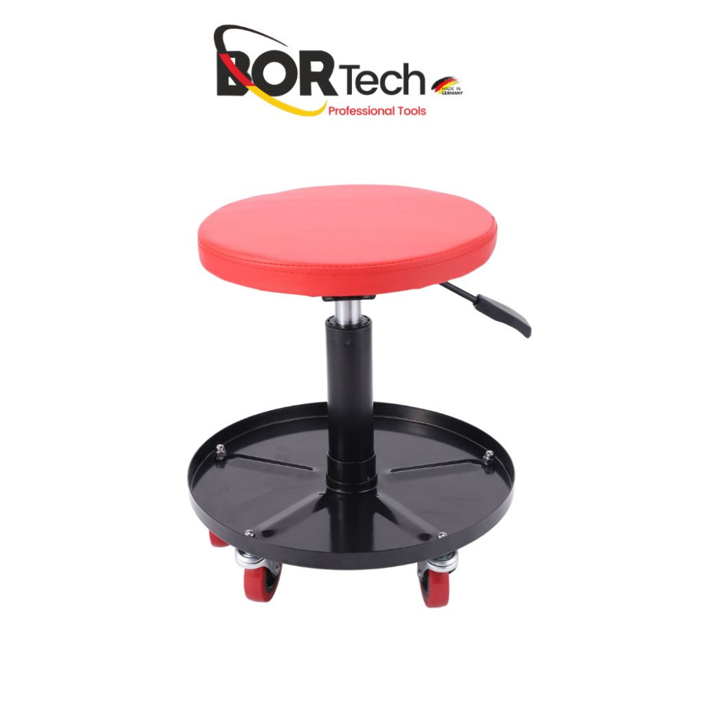 BORTECH Τροχήλατο Ρυθμιζόμενο Σκαμπό Συνεργείου 41-53cm με Δίσκο Εργαλείων & Περιστρεφόμενες Ρόδες 360° BORTECH Τροχήλατο Ρυθμιζόμενο Σκαμπό Συνεργείου 41-53cm με Δίσκο Εργαλείων & Περιστρεφόμενες Ρόδες 360°