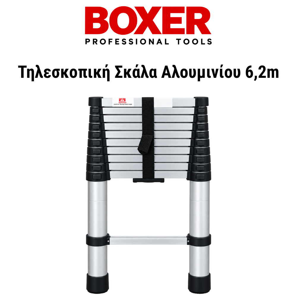 BOXER Τηλεσκοπική Σκάλα Αλουμινίου 6,2m Επαγγελματικού Τύπου BX100