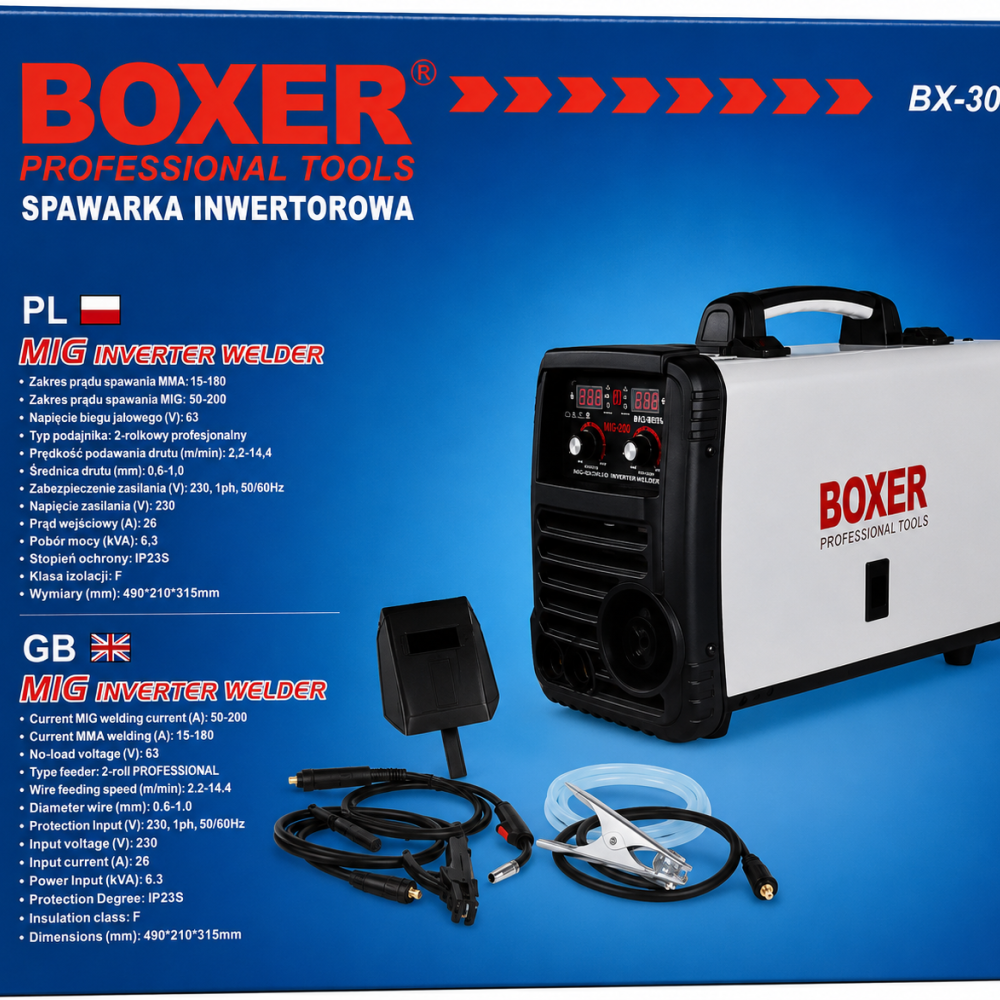 BOXER Inverter Ηλεκτροκόλληση MIG/MMA BX3023 BOXER Inverter Ηλεκτροκόλληση MIG/MMA BX3023