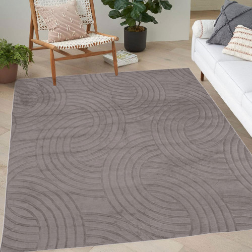Γούνινο Χαλί Ανάγλυφο "COZY' Μονόχρωμο Γκρί 200x250cm MSC-004-GR-200
