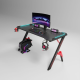 Γραφείο Gaming RGB Φωτισμός με θήκη ποτηριού και κρεμάστρα για ακουστικά Μαύρο 120×60×74cm D2104-BLACK