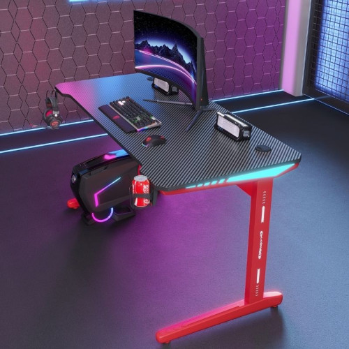 Γραφείο Gaming D2106 – RGB 7-Χρωμος Φωτισμός - Κόκκινο-140 × 60 × 74 cm