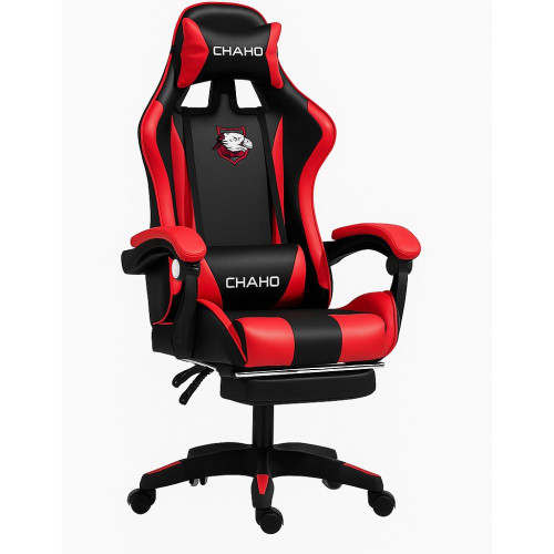 Καρέκλα γραφείου Gaming Δερματίνης με ανάκληση και υποπόδιο Κόκκινο GMC-RED Καρέκλα γραφείου Gaming Δερματίνης με ανάκληση και υποπόδιο Κόκκινο GMC-RED