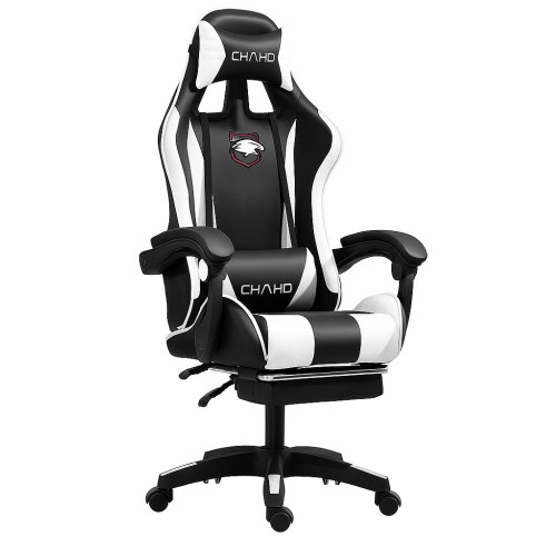 Καρέκλα γραφείου Gaming Δερματίνης με ανάκληση και υποπόδιο Λευκό GMC-WHITE Καρέκλα γραφείου Gaming Δερματίνης με ανάκληση και υποπόδιο Λευκό GMC-WHITE