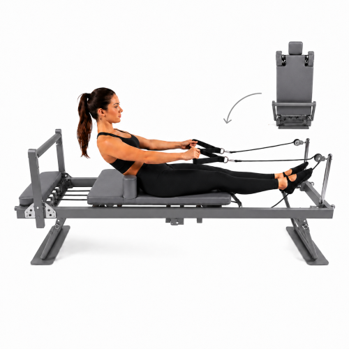 Επαγγελματικό Πτυσσόμενο Κρεβάτι Pilates Reformer Γκρι S1001E-GREY