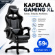 Καρέκλα γραφείου Gaming Δερματίνης με ανάκληση και υποπόδιο Μαύρο 7110-BLACK