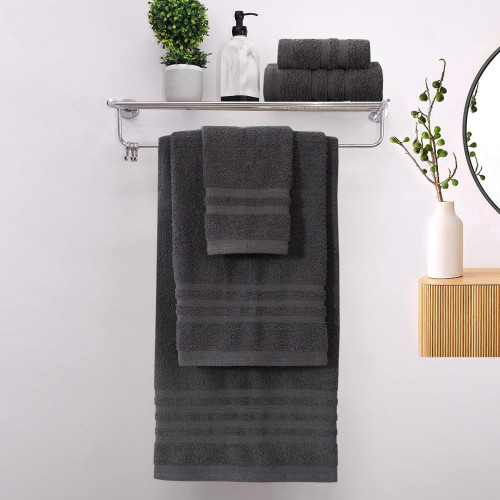 Πετσέτες Μπάνιου (Σετ 3τμχ) 100% Βαμβάκι Blanca Anthracite 500gsm