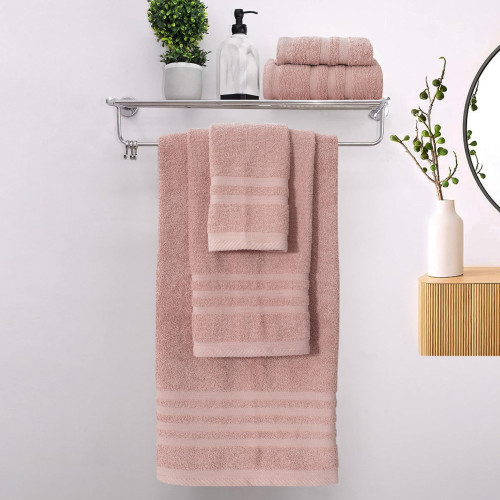 Πετσέτες Μπάνιου (Σετ 3τμχ) 100% Βαμβάκι Blanca Rose Pink 500gsm