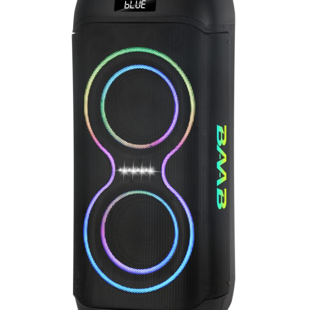 Επαναφορτιζόμενο Ηχείο Karaoke B206-05 60W DSP με 2×6,5″, Bluetooth, RGB LED, TWS & 2 Ασύρματα Μικρόφωνα