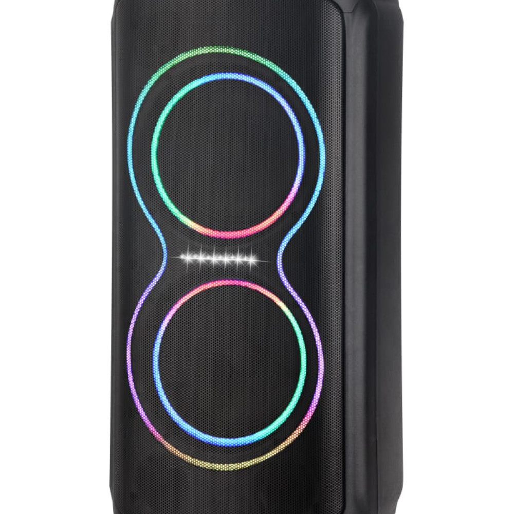 Επαναφορτιζόμενο Ηχείο Karaoke B208-03 60W με 2×8″, Bluetooth, RGB LED, TWS & 2 Ασύρματα Μικρόφωνα Επαναφορτιζόμενο Ηχείο Karaoke B208-03 60W με 2×8″, Bluetooth, RGB LED, TWS & 2 Ασύρματα Μικρόφωνα