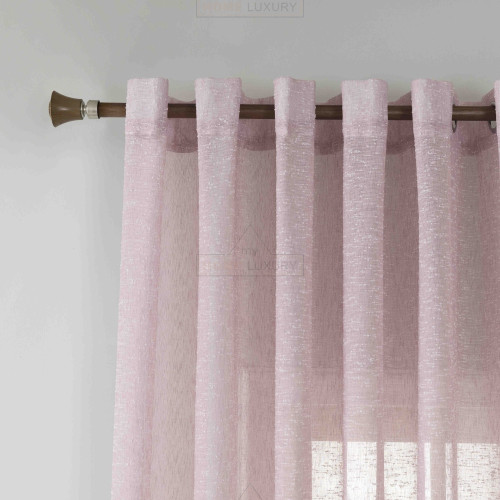 Κουρτίνα Ημιδιάφανη Λινή Ροζ Με Κρίκο 270x290cm A6023-10
