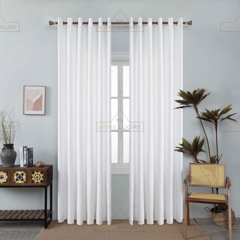 Leaves - Κουρτίνα Σκίασης Λευκή Με Κρίκο Υ270xΦ270cm A6039-8
