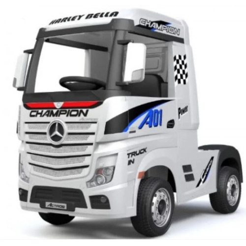 Ηλεκτροκίνητο Παιδικό Φορτηγό Mercedes-Benz Actros Licensed 12V με Δερμάτινο Κάθισμα & EVA Λάστιχα  Λευκό HL358-WHITE
