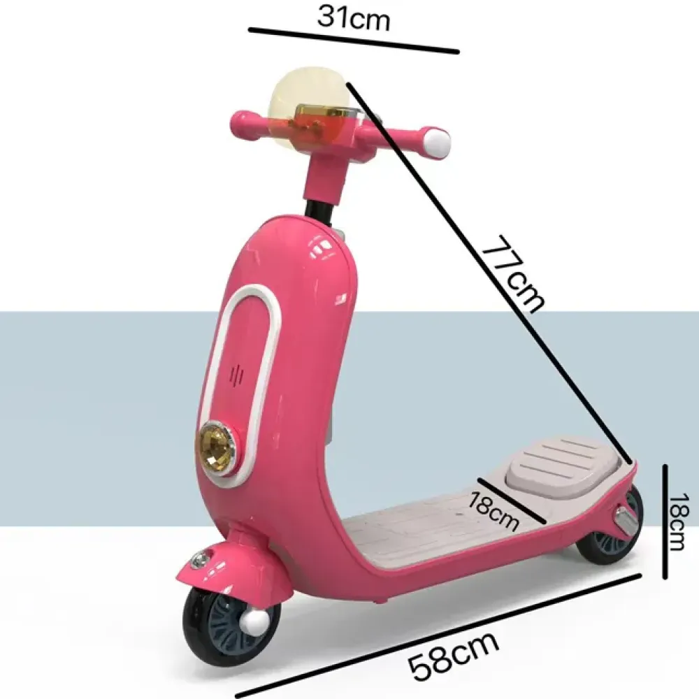 Παιδικό Πατίνι τύπου Vespa με Μουσική, Φώτα & LED Τροχούς – Ρυθμιζόμενο Τιμόνι για Παιδιά 2+ Πράσινο 6611-GREEN