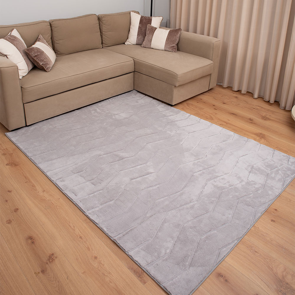 Γούνινο Χαλί Ανάγλυφο "COZY' Μονόχρωμο Γκρί 200x250cm MSC-001-GR-200 Γούνινο Χαλί Ανάγλυφο "COZY' Μονόχρωμο Γκρί 200x250cm MSC-001-GR-200