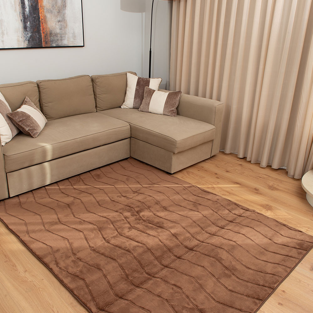 Γούνινο Χαλί Ανάγλυφο "COZY' Μονόχρωμο Καφέ 200x250cm MSC-001-BR-200 Γούνινο Χαλί Ανάγλυφο "COZY' Μονόχρωμο Καφέ 200x250cm MSC-001-BR-200