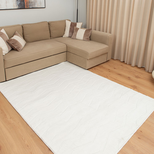 Γούνινο Χαλί Ανάγλυφο "COZY' Μονόχρωμο Λευκό 160x210cm MSC-001-WH-160 Γούνινο Χαλί Ανάγλυφο "COZY' Μονόχρωμο Λευκό 160x210cm MSC-001-WH-160