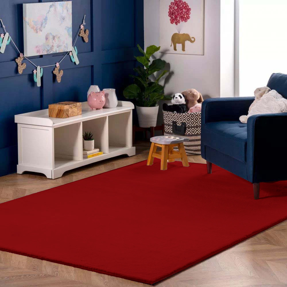 Γούνινο Χαλί Rabbit Μονόχρωμο Κόκκινο RBTRED - 160X210CM