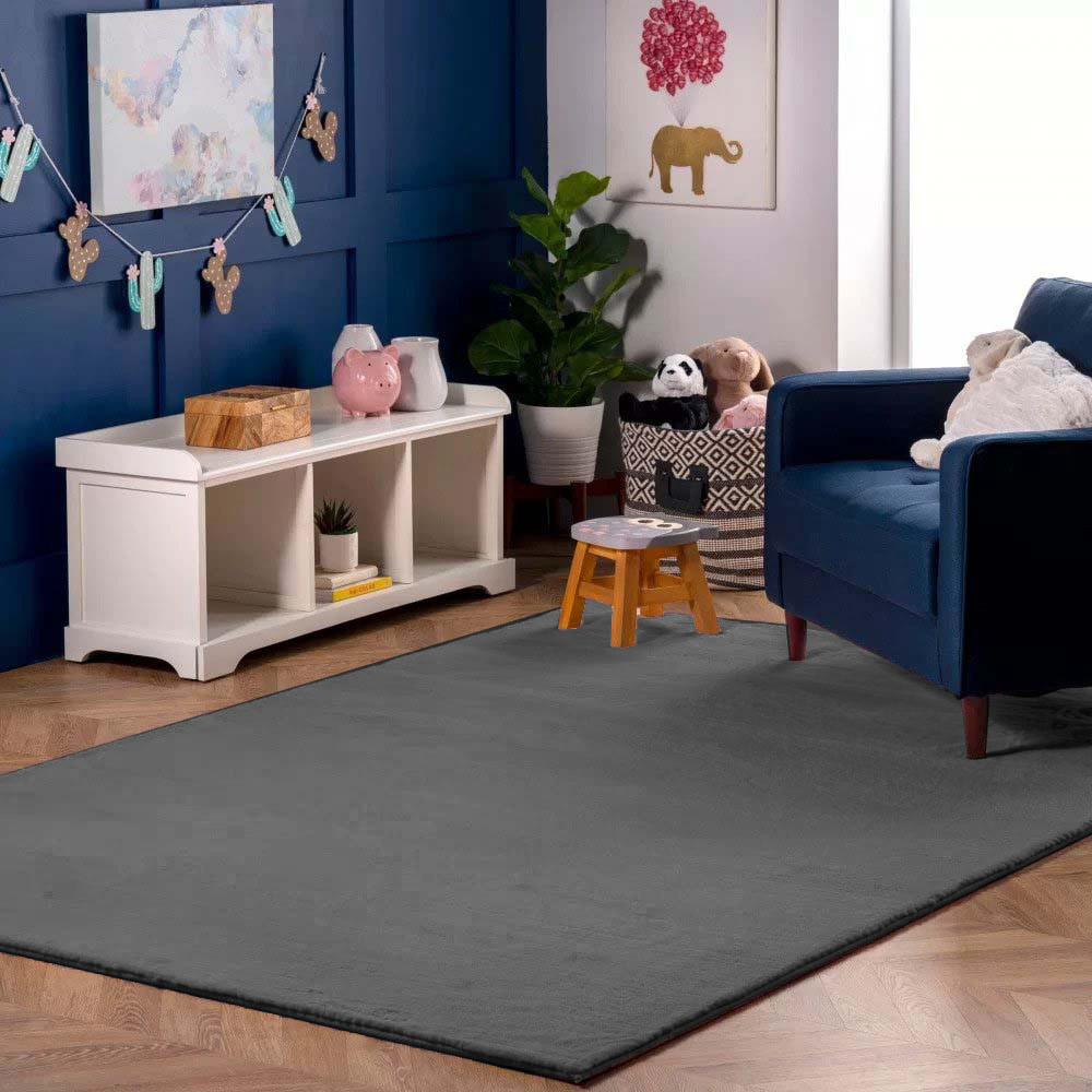 Γούνινο Χαλί Rabbit Μονόχρωμο Σκούρο Γκρί RBTDG - 160X210CM Γούνινο Χαλί Rabbit Μονόχρωμο Σκούρο Γκρί RBTDG - 160X210CM