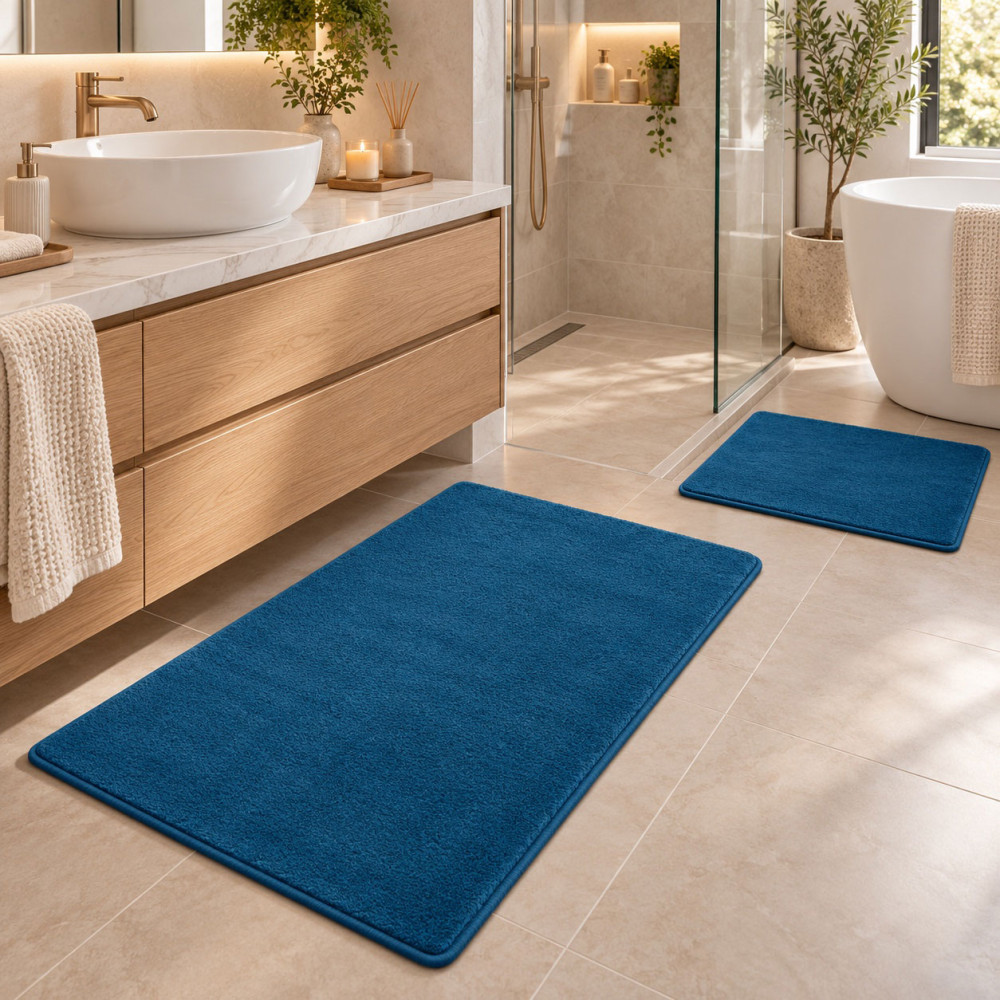 Σετ 2τμχ πατάκια Shaggy Soft Touch Μονόχρωμα (50x80cm & 50x40cm) J03-BLUE-PAT Σετ 2τμχ πατάκια Shaggy Soft Touch Μονόχρωμα (50x80cm & 50x40cm) J03-BLUE-PAT