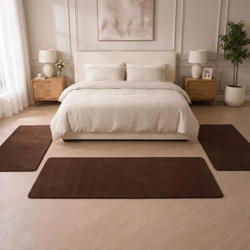 Σετ Κρεβατοκάμαρας 3τμχ Shaggy Soft Touch Καφέ (2×70×130 + 1×70×200cm) J03-COFFEE-SET
