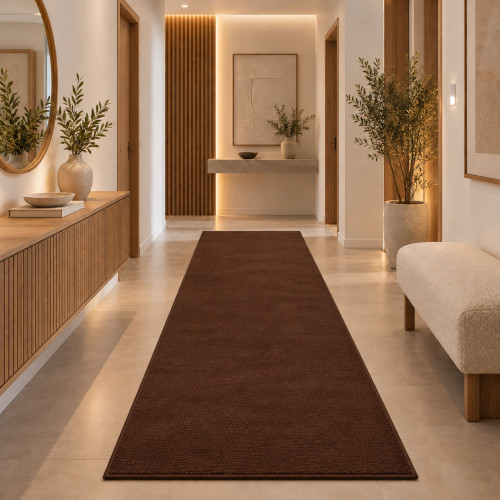 Διάδρομος Shaggy Soft Touch Μονόχρωμα Καφέ 80cm J03-COFFEE-diad