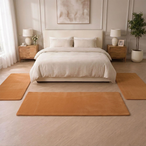 Σετ Κρεβατοκάμαρας 3τμχ Shaggy Soft Touch Caramel (2×70×130 + 1×70×200cm) J03-KHAKI-SET