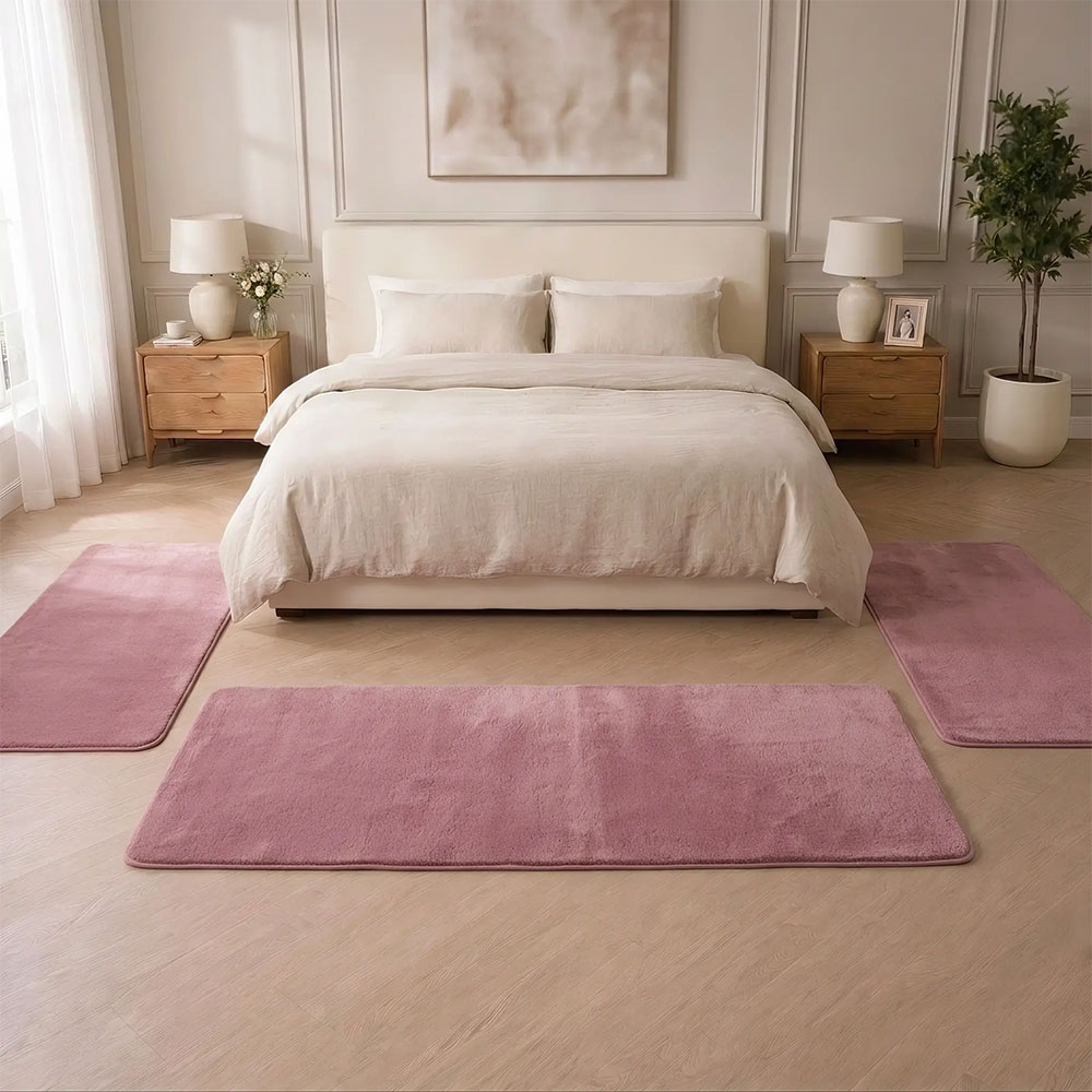 Σετ Κρεβατοκάμαρας 3τμχ Shaggy Soft Touch Ροζ (2×70×130 + 1×70×200cm) J03-PINK-SET
