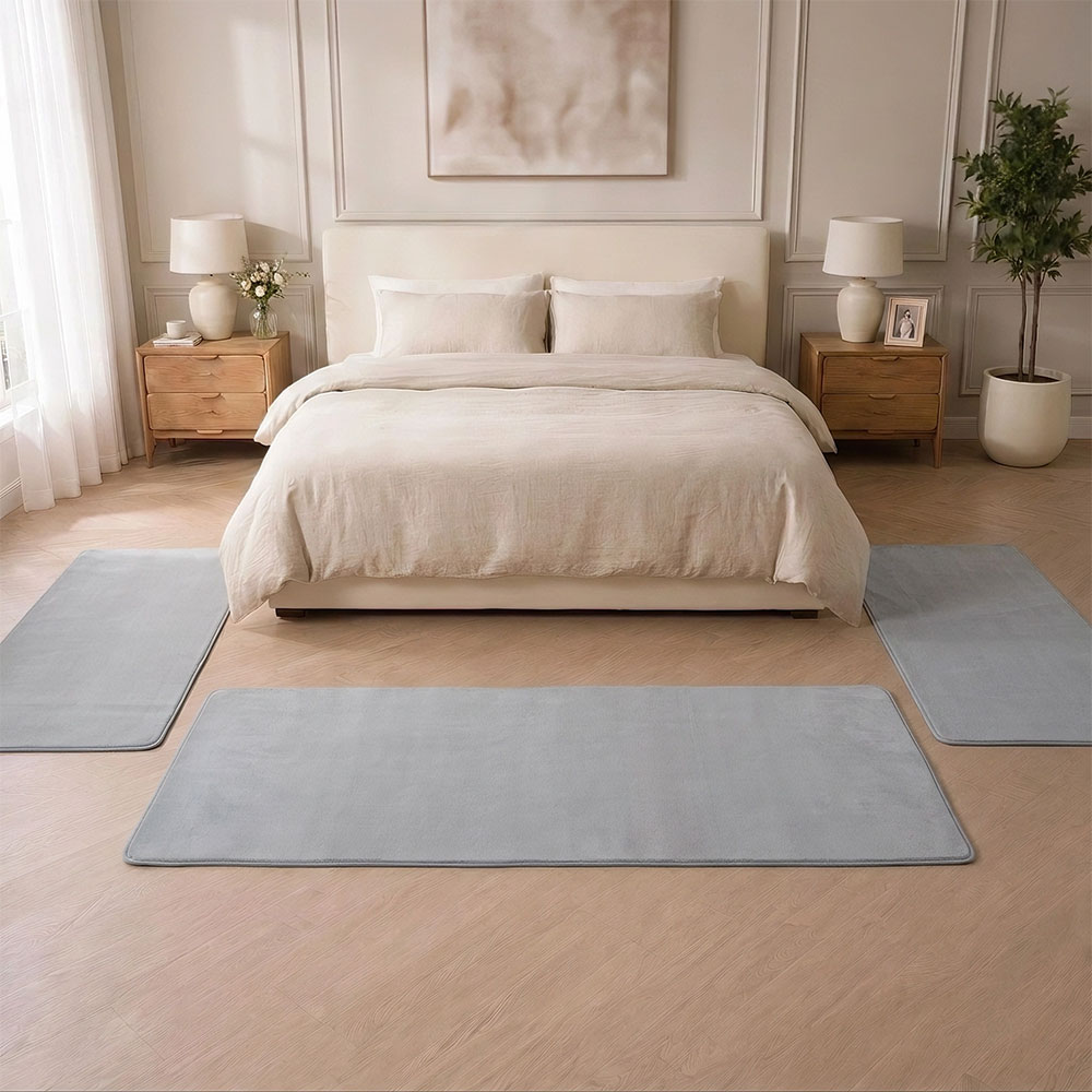 Σετ Κρεβατοκάμαρας 3τμχ Shaggy Soft Touch Ασημί Γκρι (2×70×130 + 1×70×200cm) J03-SILVERGRAY-SET