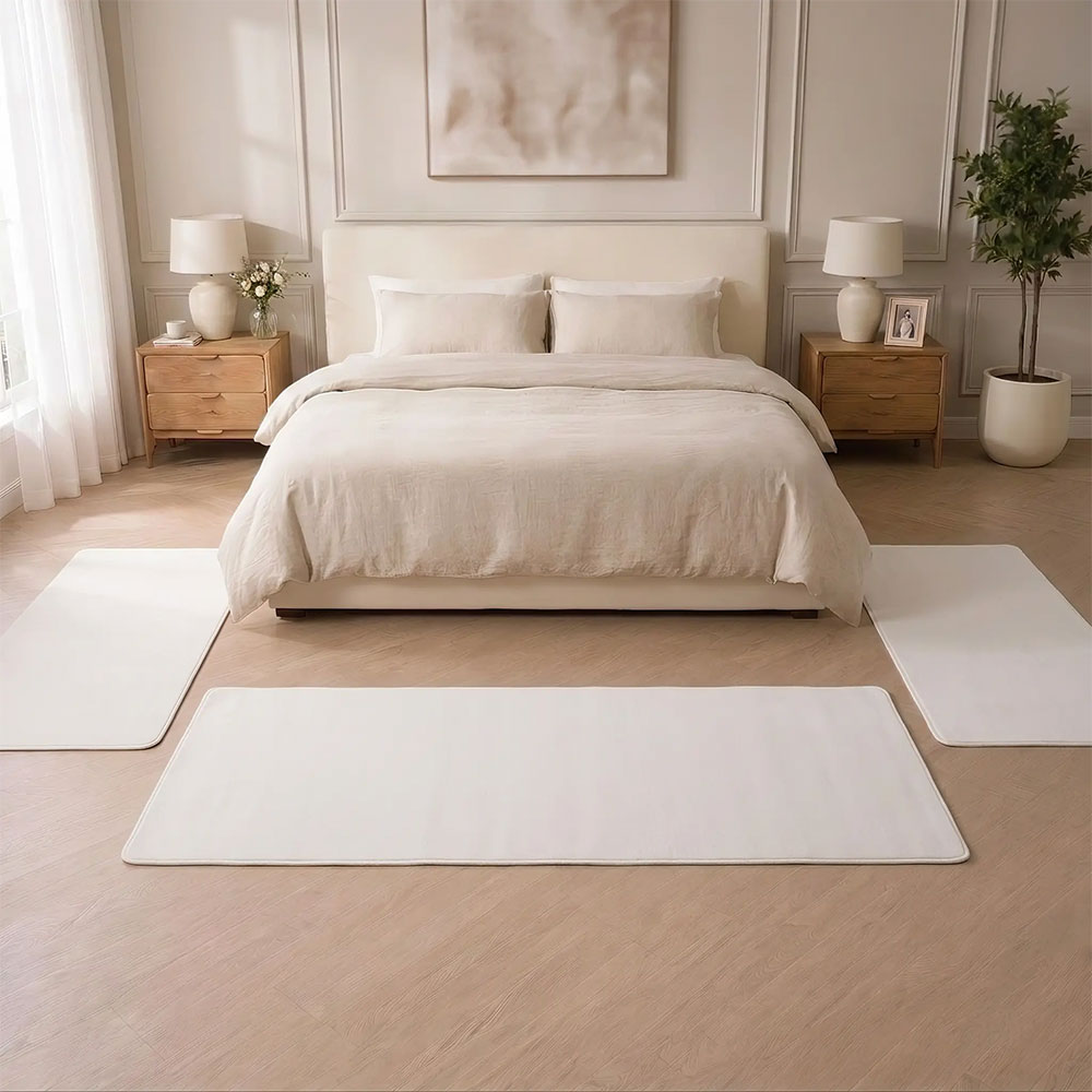 Σετ Κρεβατοκάμαρας 3τμχ Shaggy Soft Touch Σπασμένο Λευκό (2×70×130 + 1×70×200cm) J03-OFFWHITE-SET