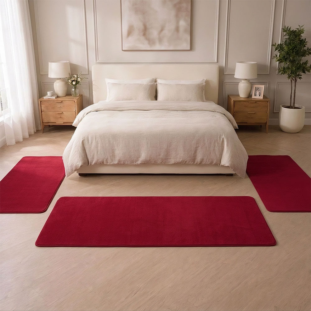Σετ Κρεβατοκάμαρας 3τμχ Shaggy Soft Touch Μπορντό (2×70×130 + 1×70×200cm) J03-WINERED-SET