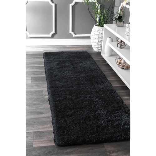 Διάδρομος Shaggy Dubai Μαύρο 80cm DB-B-D