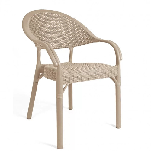 Πολυθρόνα Napoli Πολυπροπυλένιου Rattan NPL-04 Καπουτσίνο 58x56x84cm
