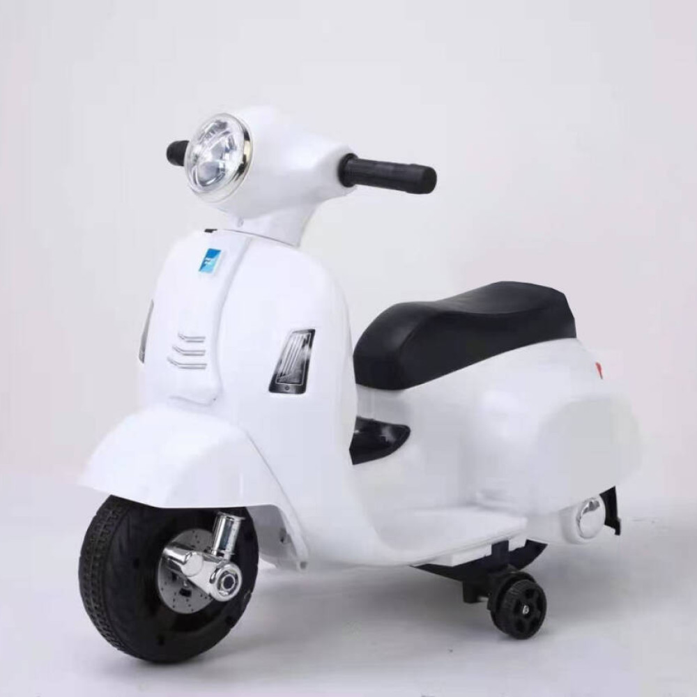 Ηλεκτροκίνητη Μηχανή Vespa με , Φώτα LED και μουσική  Licensed original 6V Λευκή  Q518 WHITE