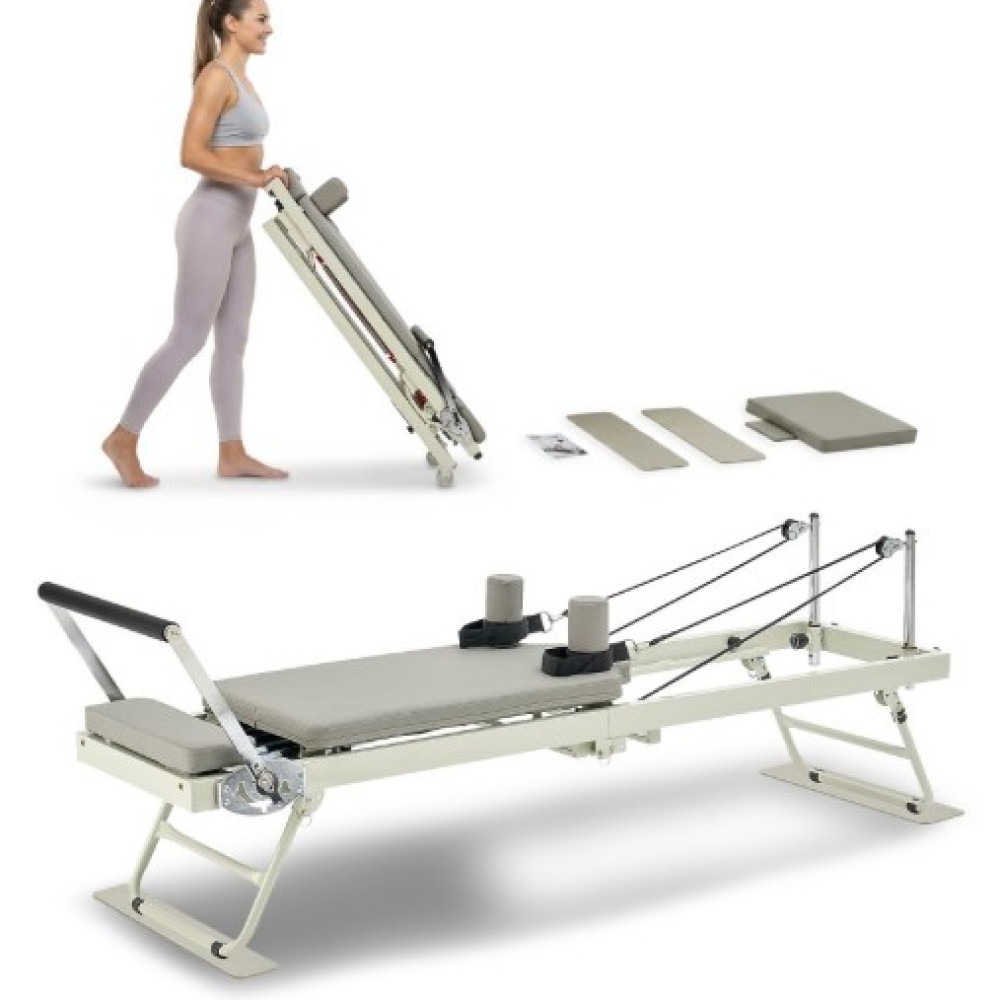 Επαγγελματικό Πτυσσόμενο Κρεβάτι Pilates Reformer Γκρι S1001E-GREY