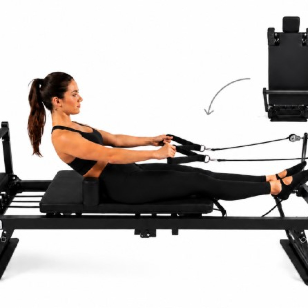 Επαγγελματικό Πτυσσόμενο Κρεβάτι Pilates Reformer Μαύρο S1001E-BLACK