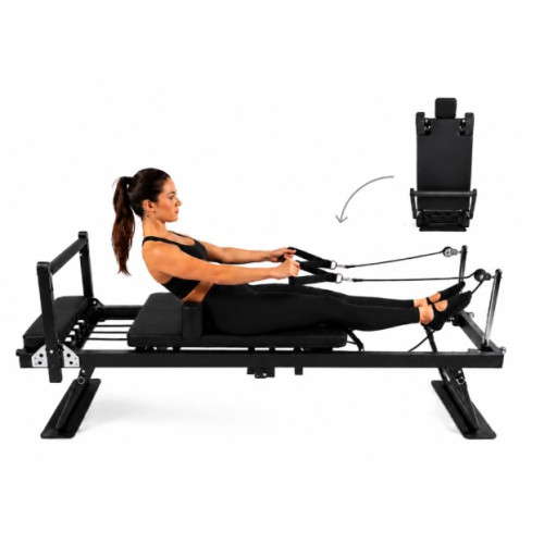Επαγγελματικό Πτυσσόμενο Κρεβάτι Pilates Reformer Μαύρο S1001E-BLACK