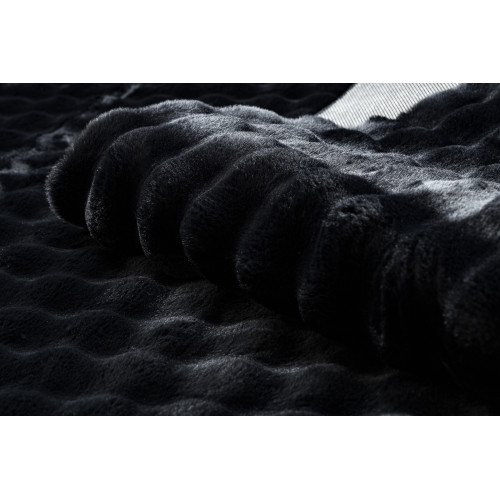 Γούνινο Χαλί Rabbit Bubble Μονόχρωμο Μαύρο RBTBU-BL - 200X250CM
