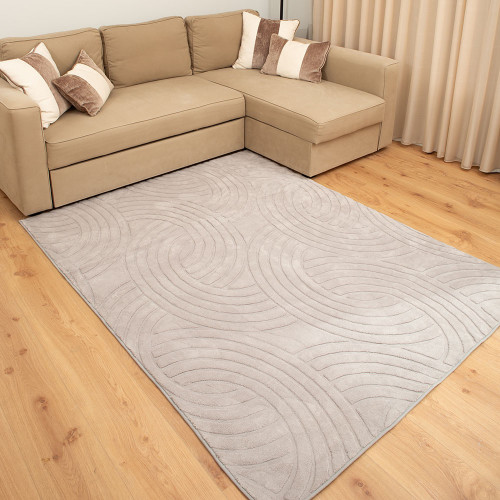 Γούνινο Χαλί Ανάγλυφο "COZY' Μονόχρωμο Γκρί 160x210cm MSC-004-GR-160
