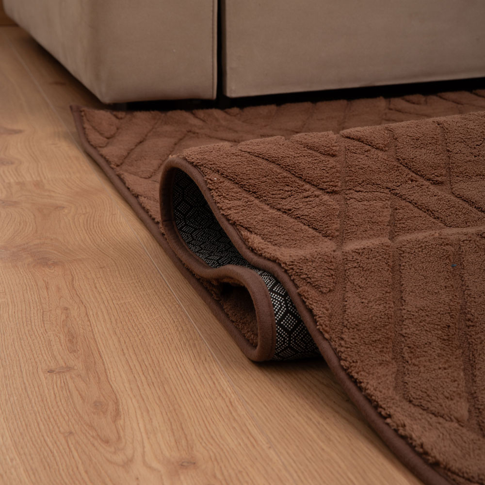 Γούνινο Χαλί Ανάγλυφο "COZY' Μονόχρωμο Καφέ 160x210cm MSC-003-BR-160