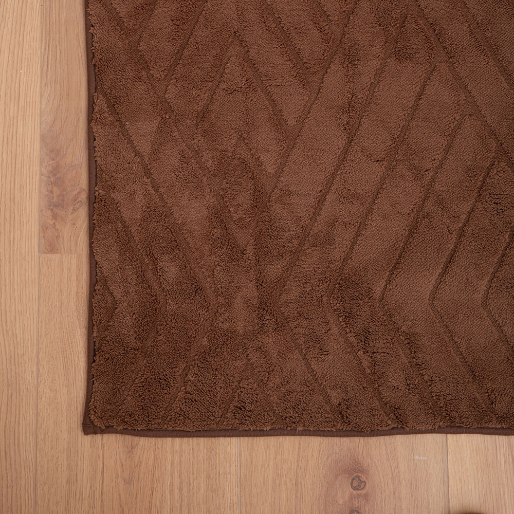 Γούνινο Χαλί Ανάγλυφο "COZY' Μονόχρωμο Καφέ 160x210cm MSC-003-BR-160