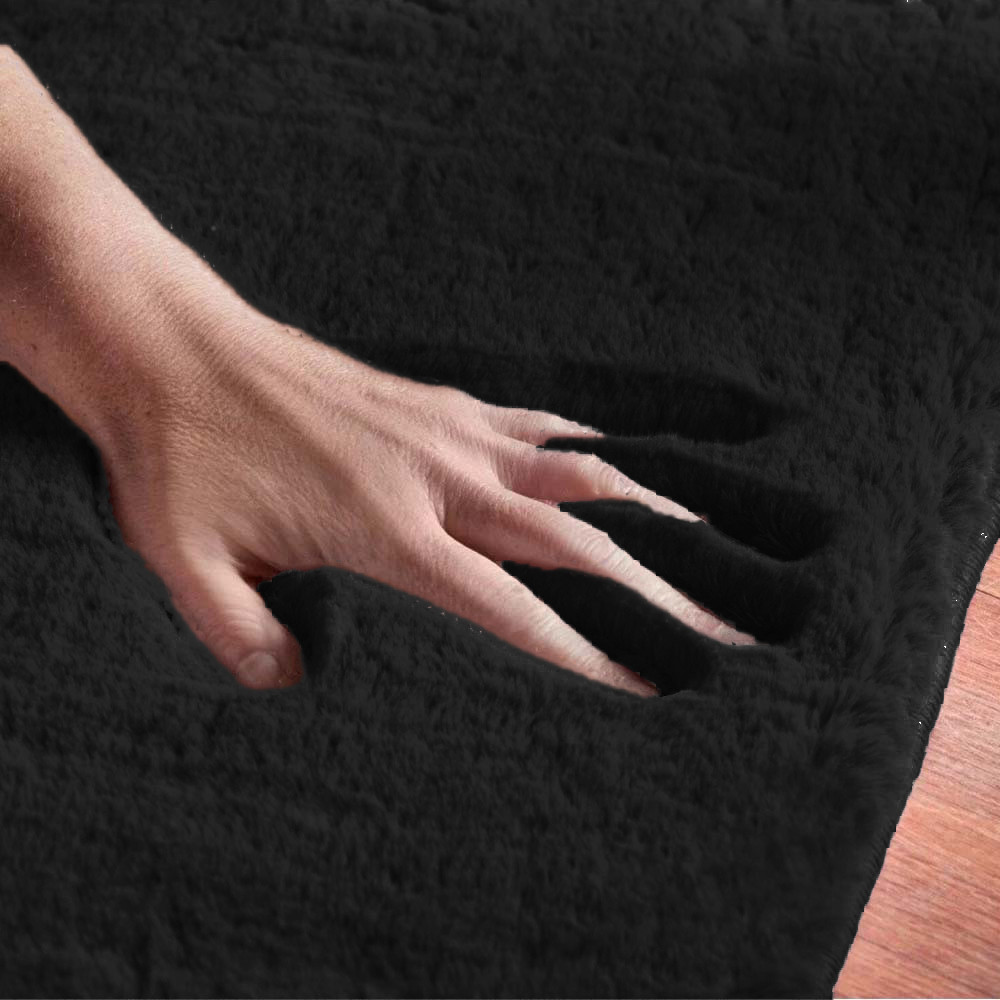 Σετ Κρεβατοκάμαρας 3τμχ Rabbit Γούνινο Μαύρο RBT-BLACK-S66 (1*66×200+2*66X130)