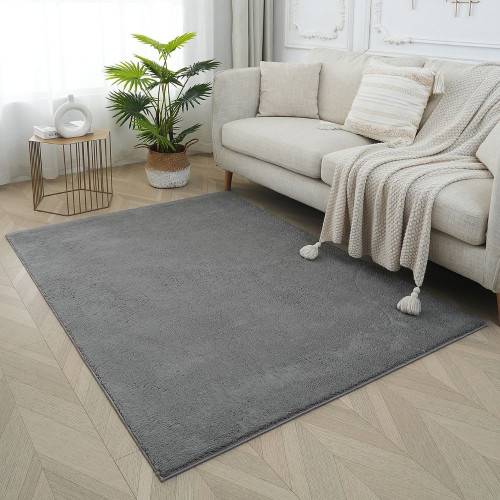Χαλί Shaggy Soft Touch Μονόχρωμα Σκούρο Γκρι 160x220cm M6-DGREY-160